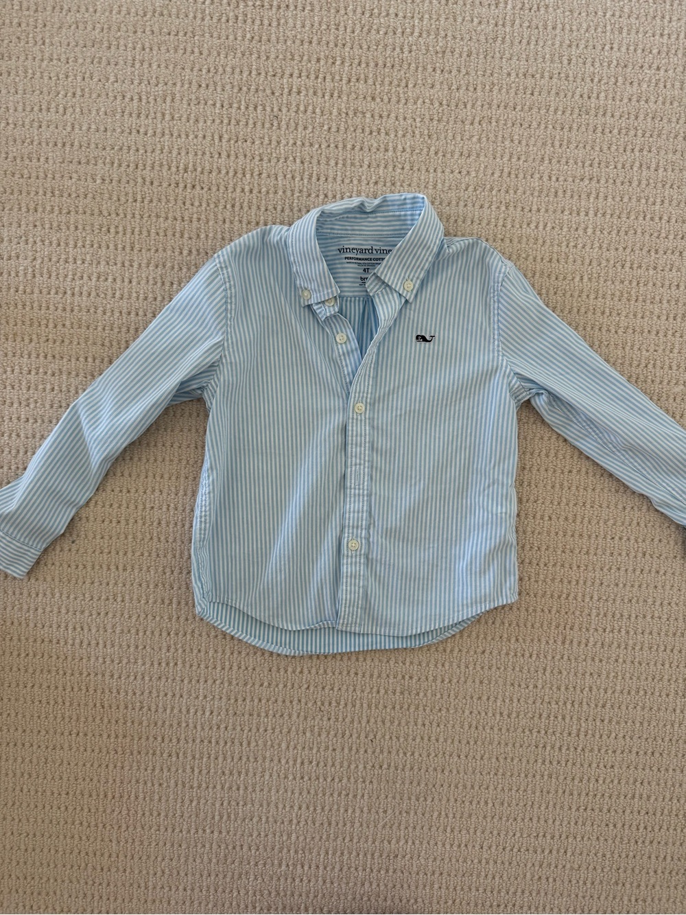 Vineyard Vines Light Blue & White Striped Button-Down Shirt